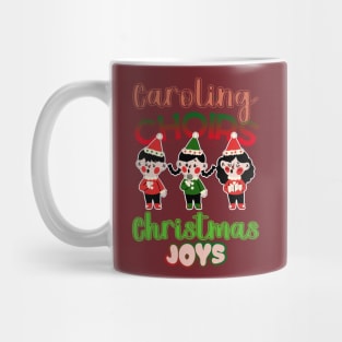 Caroling Choirs, Christmas Joys: Festive Ensembles, Melodic Hues, red, green and white Mug